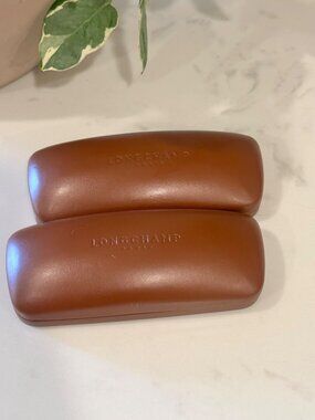 Longchamp Brown Leather Eyeglass Cases - Set Of 2